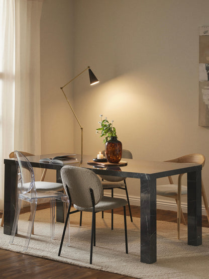 Carl Dining Table, Marble Look, 180 x 90 cm