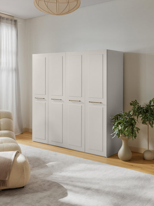 Charlotte Hinged-Door Wardrobe, Modular, 200 cm Wide, in Various Sizes