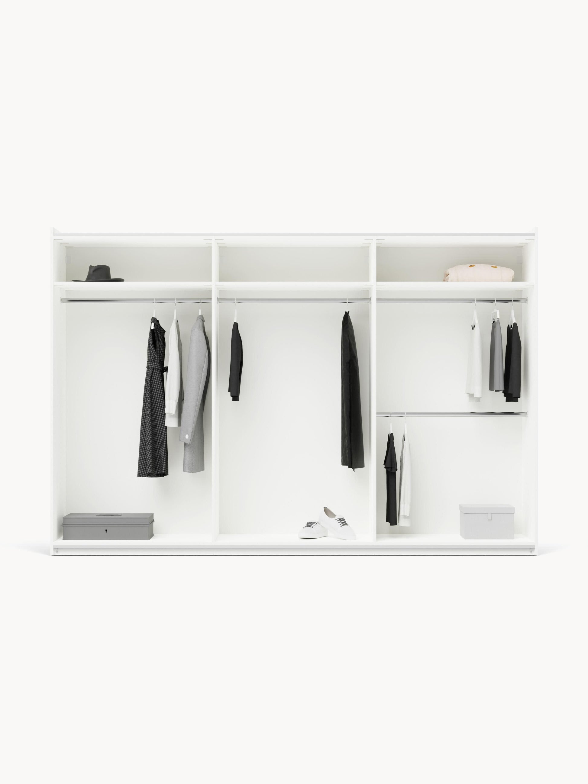 Charlotte Sliding-Door Wardrobe, Modular, 300 cm Wide, in Various Sizes