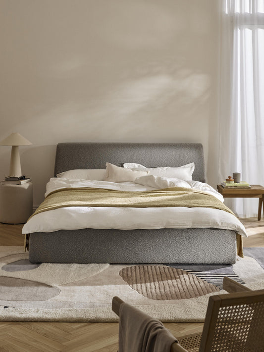 Cloud Bouclé Storage Bed, Upholstered