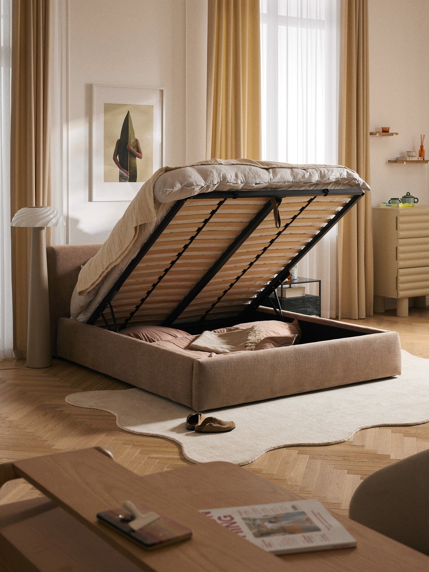 Cloud Storage Bed, Upholstered