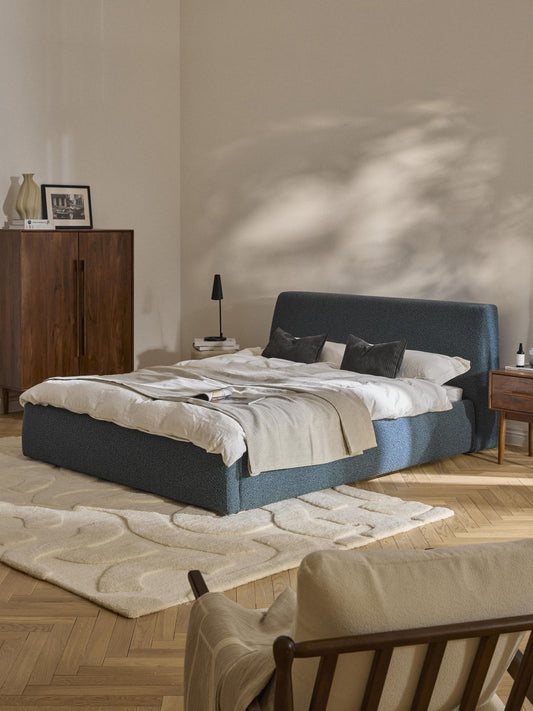 Cloud Upholstered Bed, Bouclé