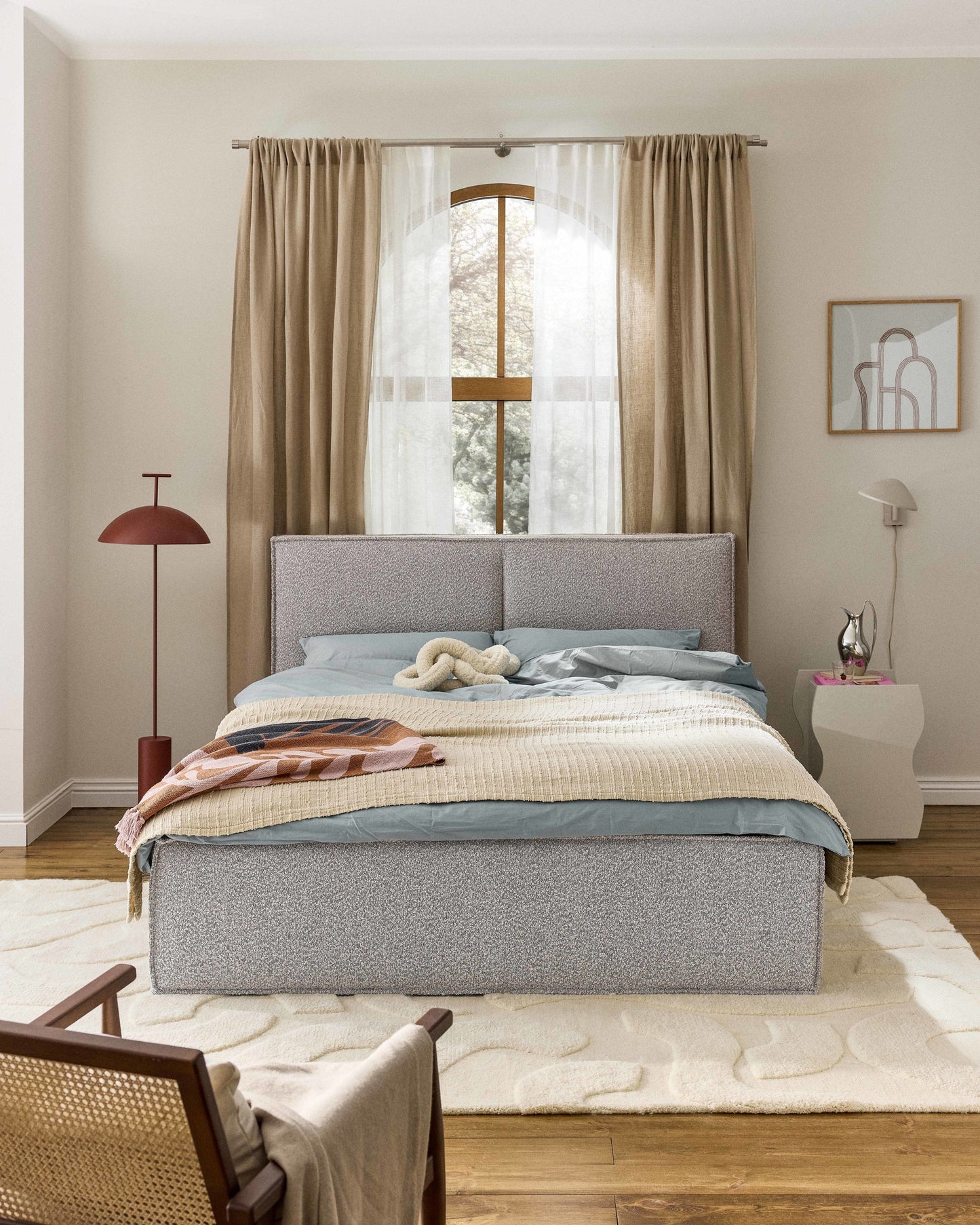 Dream Upholstered Bed, Bouclé