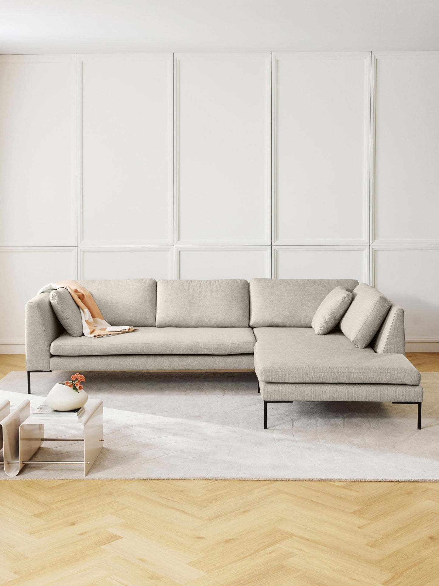 Emma Corner Sofa, Metal Legs