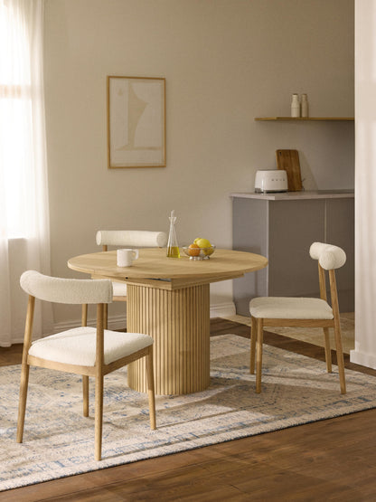 Filo Extending Dining Table, Grooved Texture, 120 - 160 x 75 cm