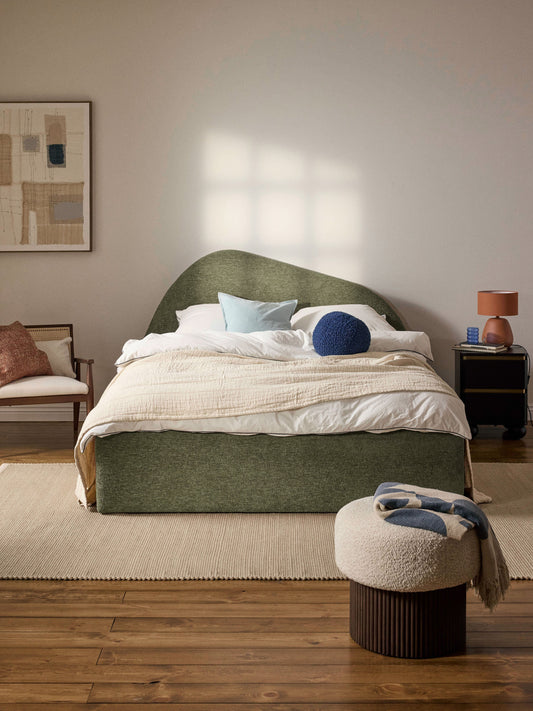 Gary Upholstered Bed, Bouclé