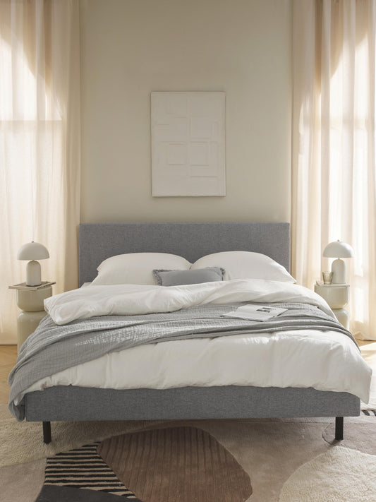 Giulia Upholstered Bed on Wooden Feet