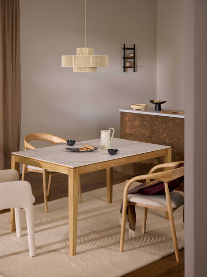 Jackson Dining Table, Marble-Look Tabletop, in Various Sizes