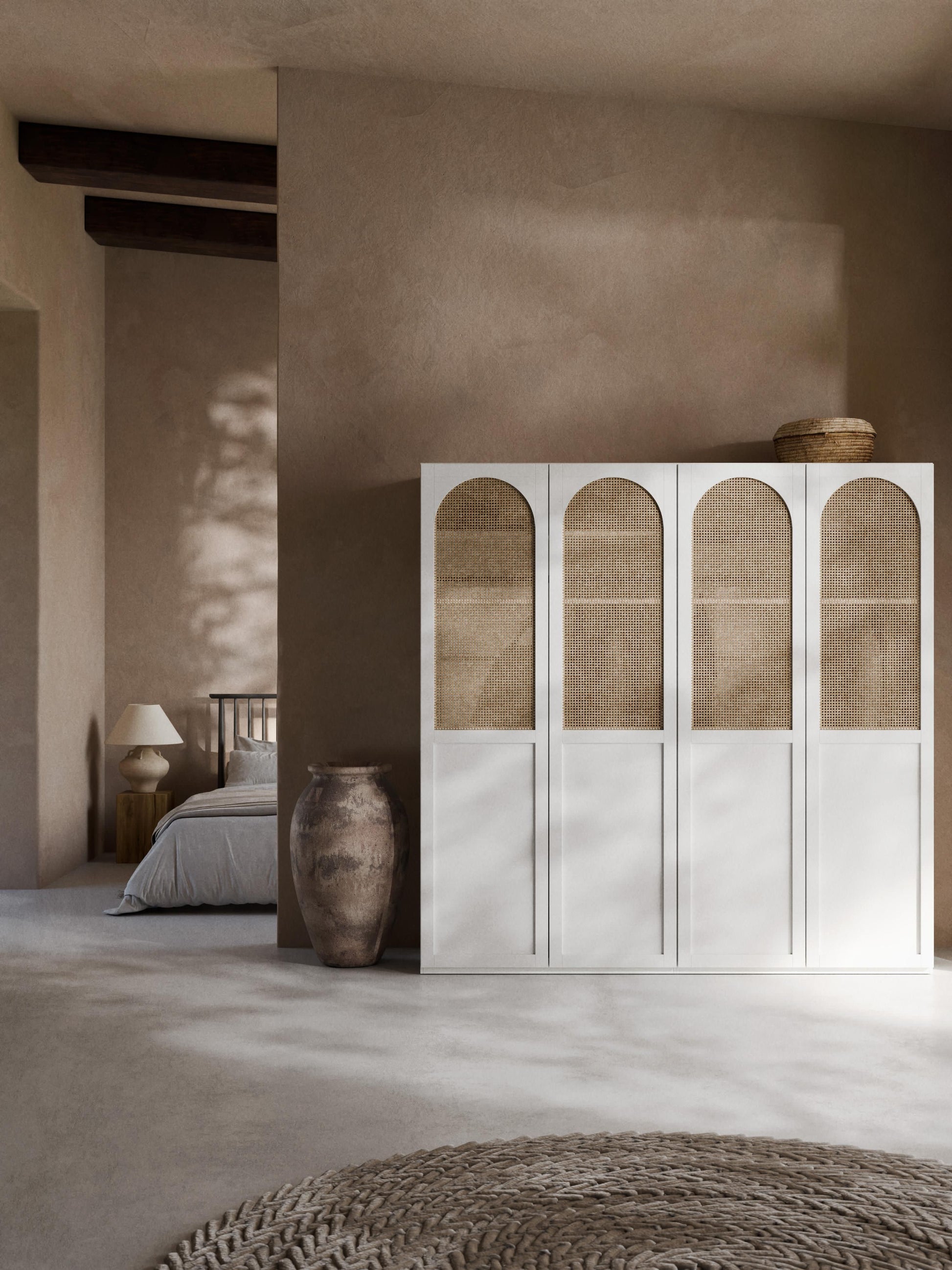 Jeanne Hinged-Door Wardrobe, Modular, 200 cm Wide, in Various Sizes