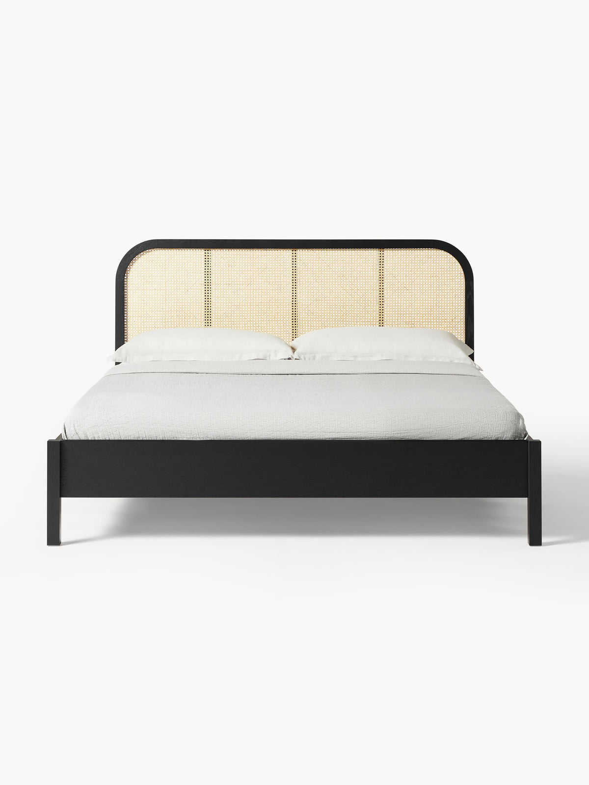 Jones Wooden Bed with Headboard in Vienna Cane