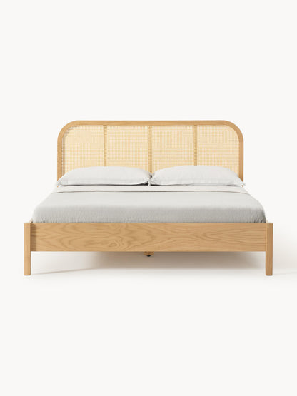 Jones Wooden Bed with Headboard in Vienna Cane