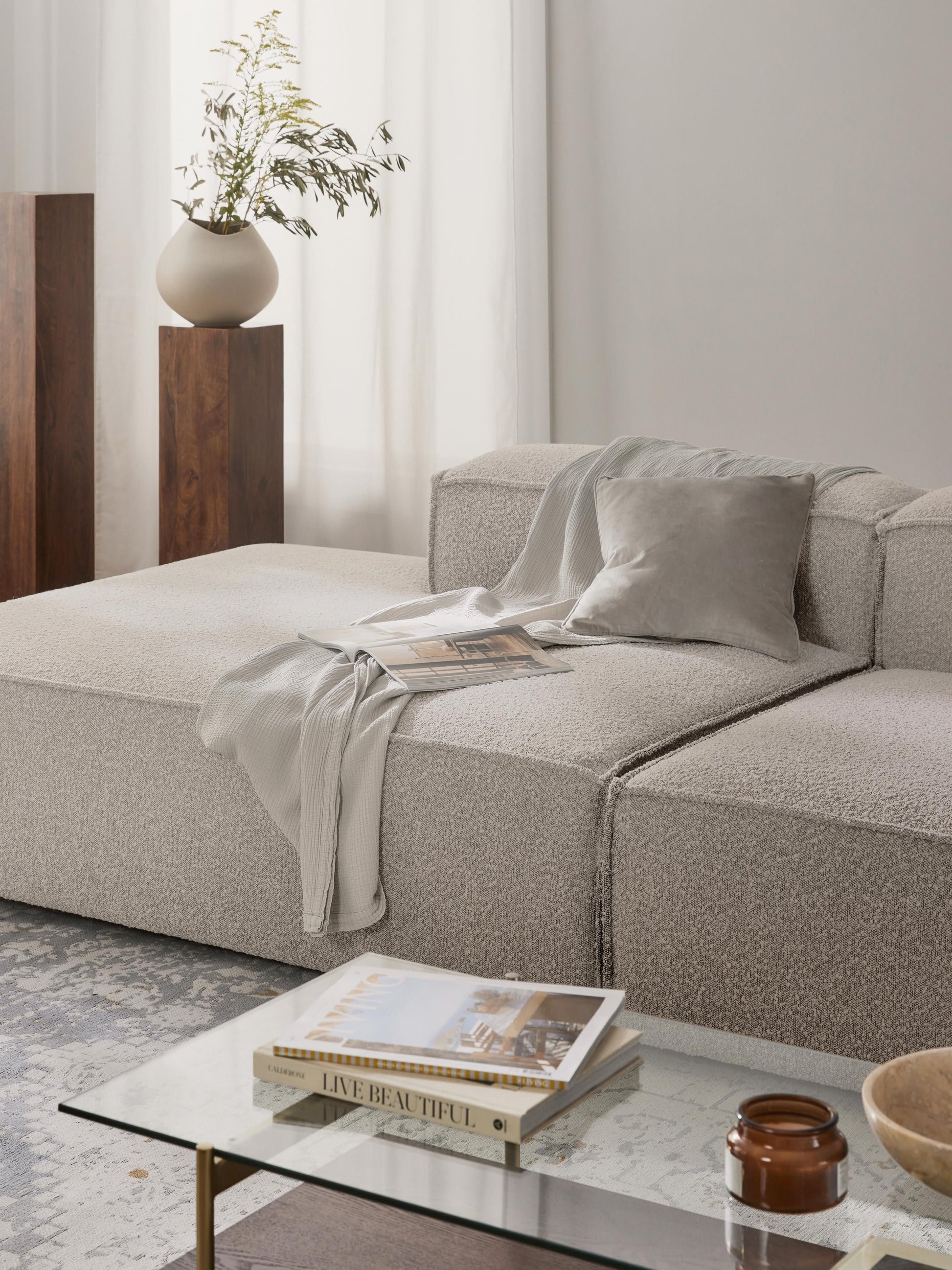 Lennon Bouclé Ottoman Module