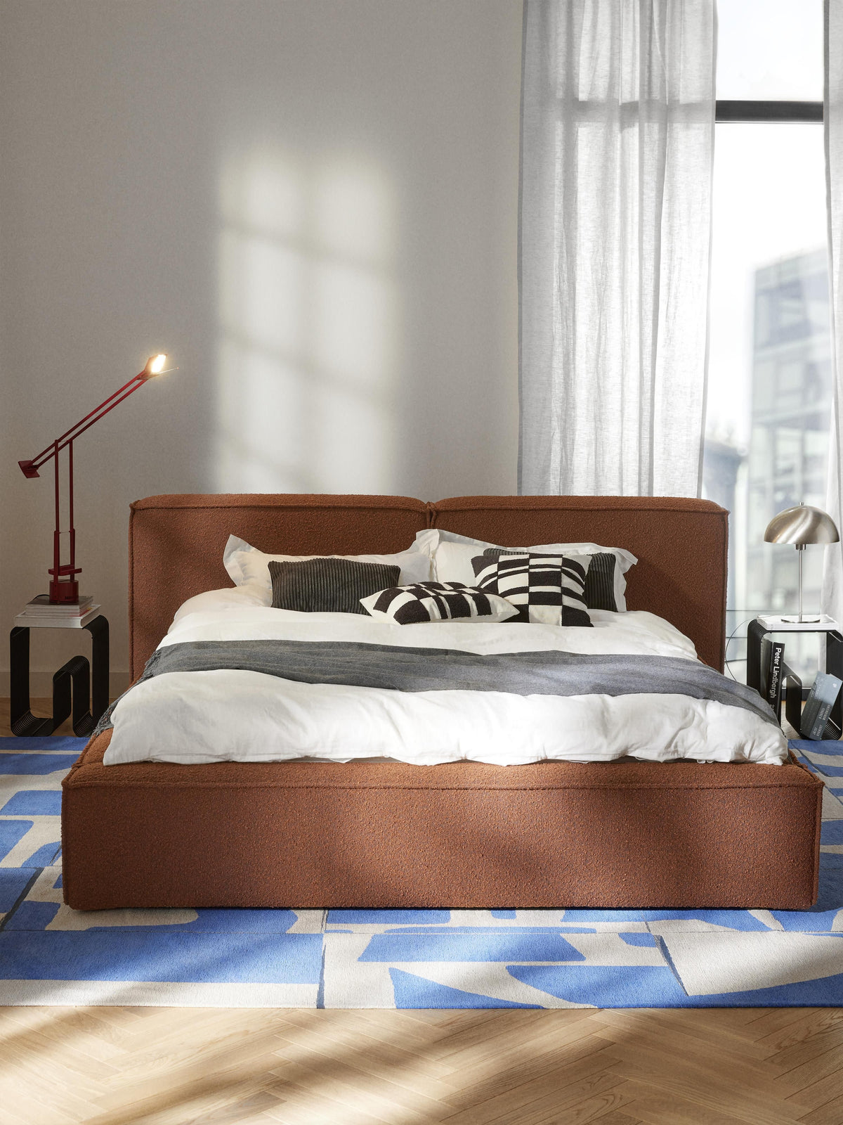 Lennon Bouclé Storage Bed, Upholstered