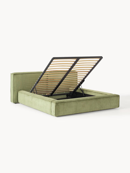 Lennon Corduroy Storage Bed, Upholstered