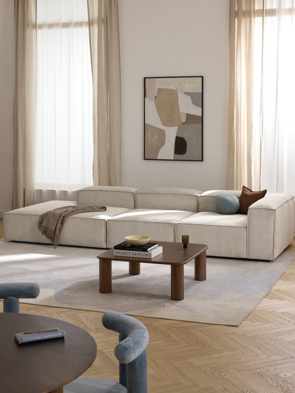 Lennon Corduroy XL Ottoman, Modular