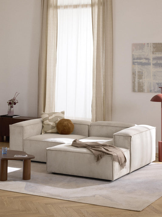 Lennon Modular Corduroy Corner Sofa, 2-Seater