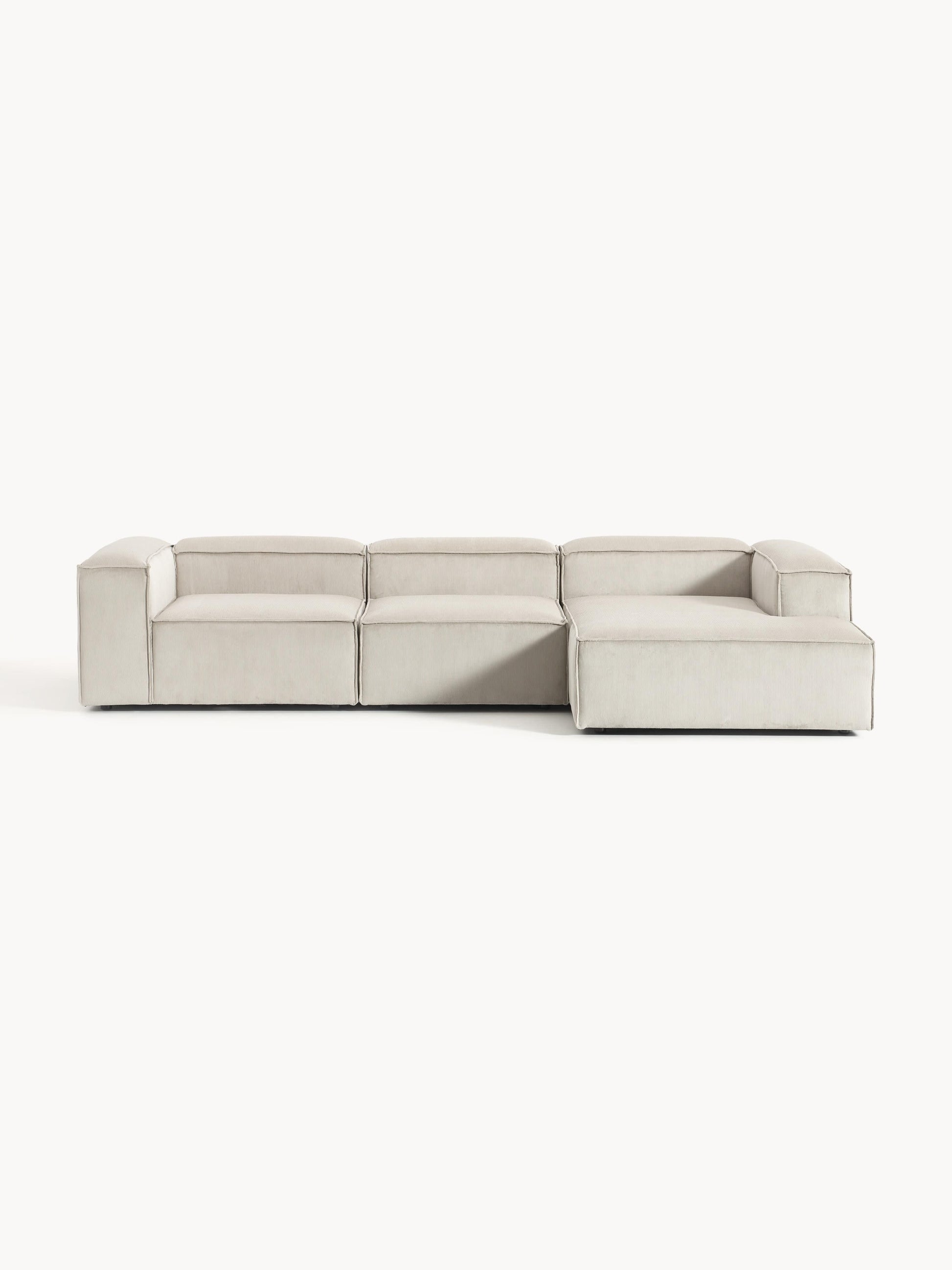 Lennon Modular Corduroy Corner Sofa, 4-Seater