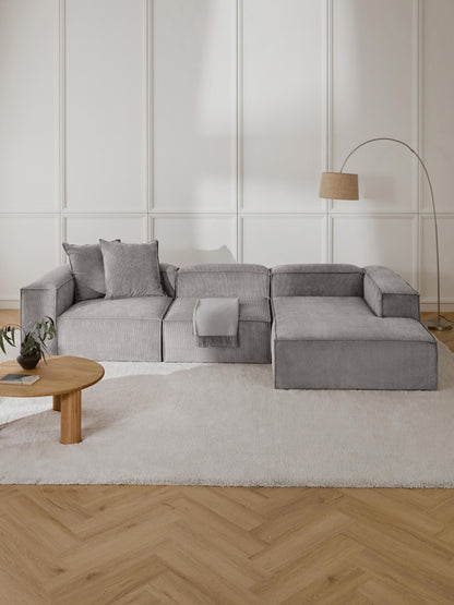 Lennon Modular Corduroy Corner Sofa, 4-Seater