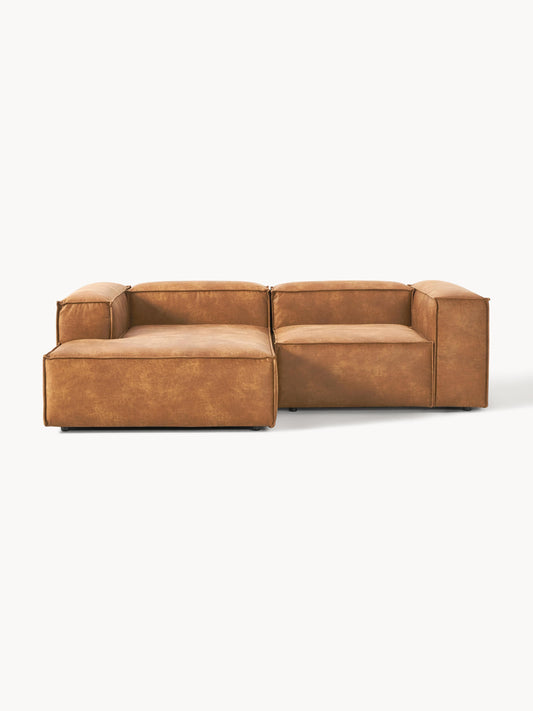 Lennon Modular Leather Corner Sofa, 2-Seater