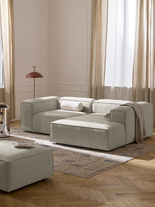 Lennon Modular Linen Blend Corner Sofa, 2-Seater
