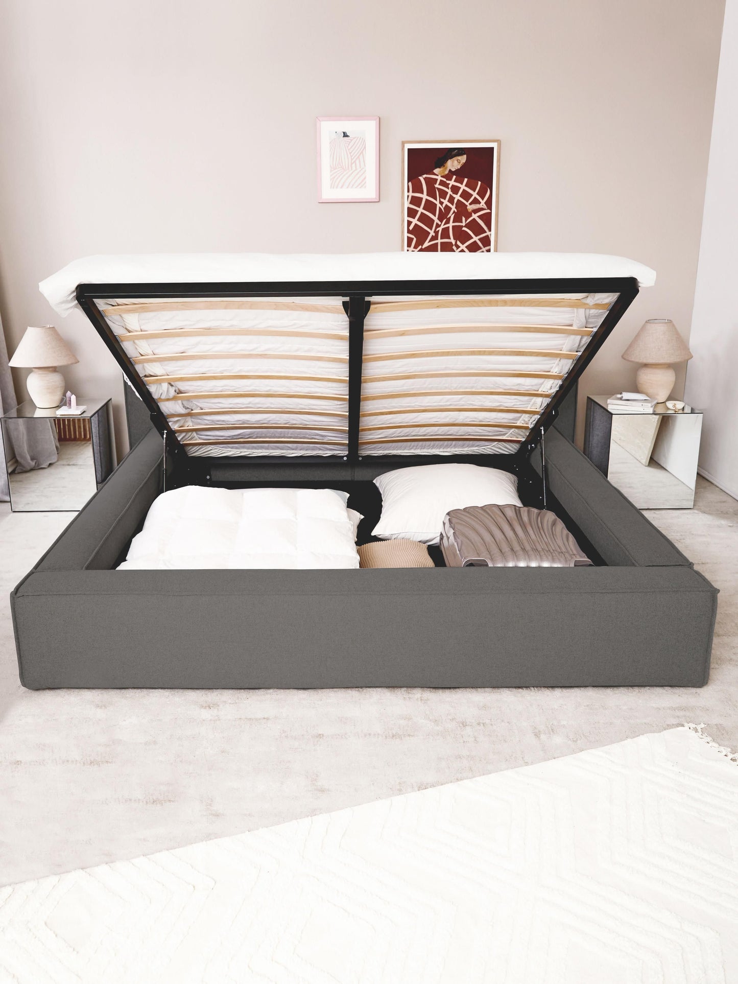 Lennon Storage Bed, Upholstered