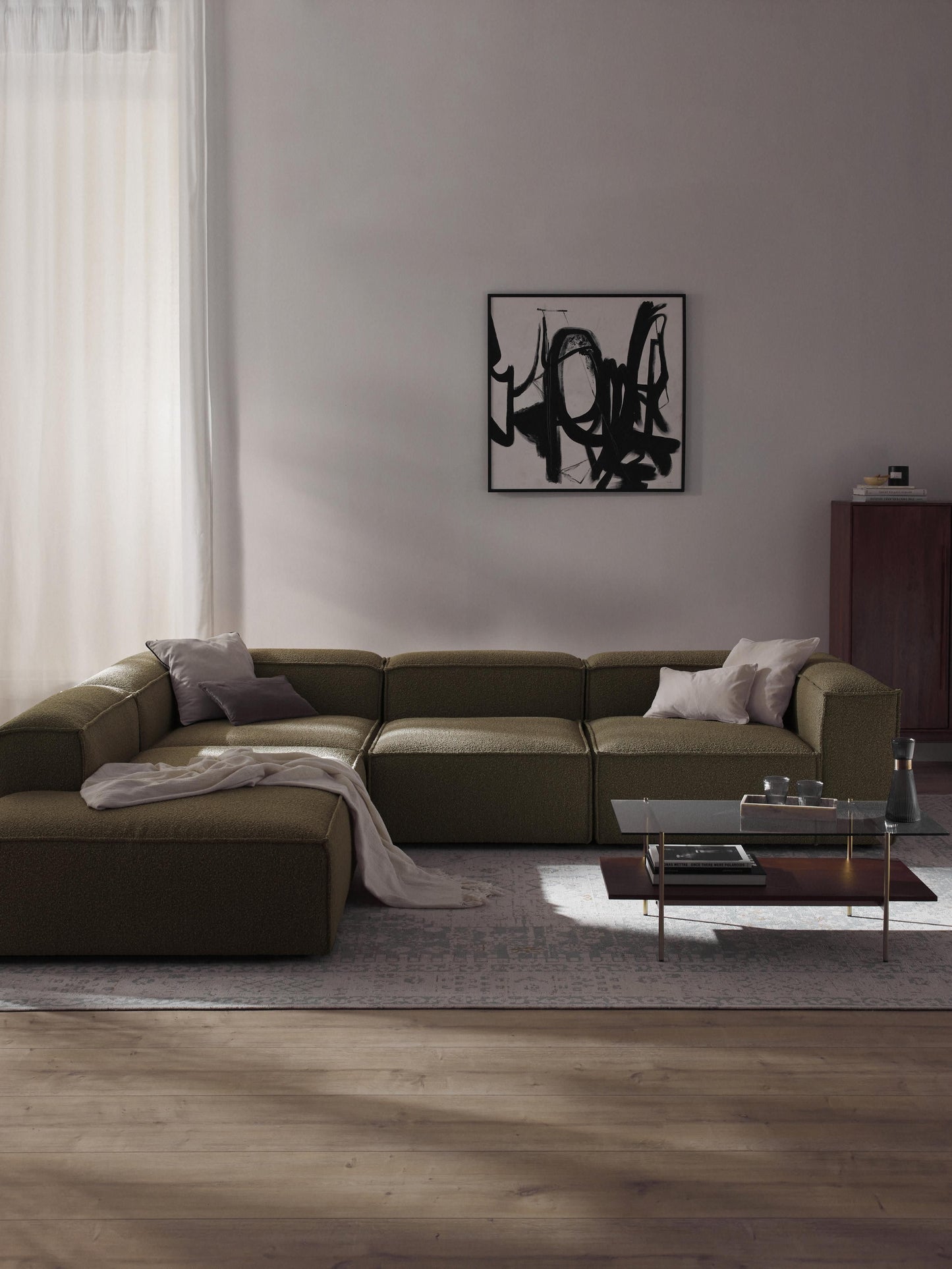Lennon XL Modular Bouclé Corner Sofa, 4-Seater