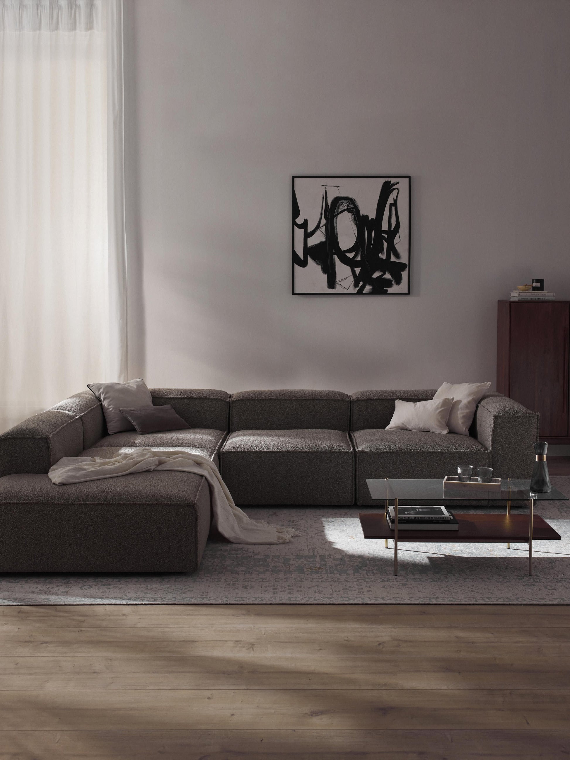 Lennon XL Modular Bouclé Corner Sofa, 4-Seater