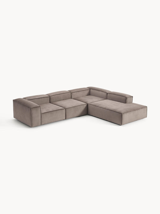 Lennon XL Modular Corduroy Corner Sofa, 4-Seater