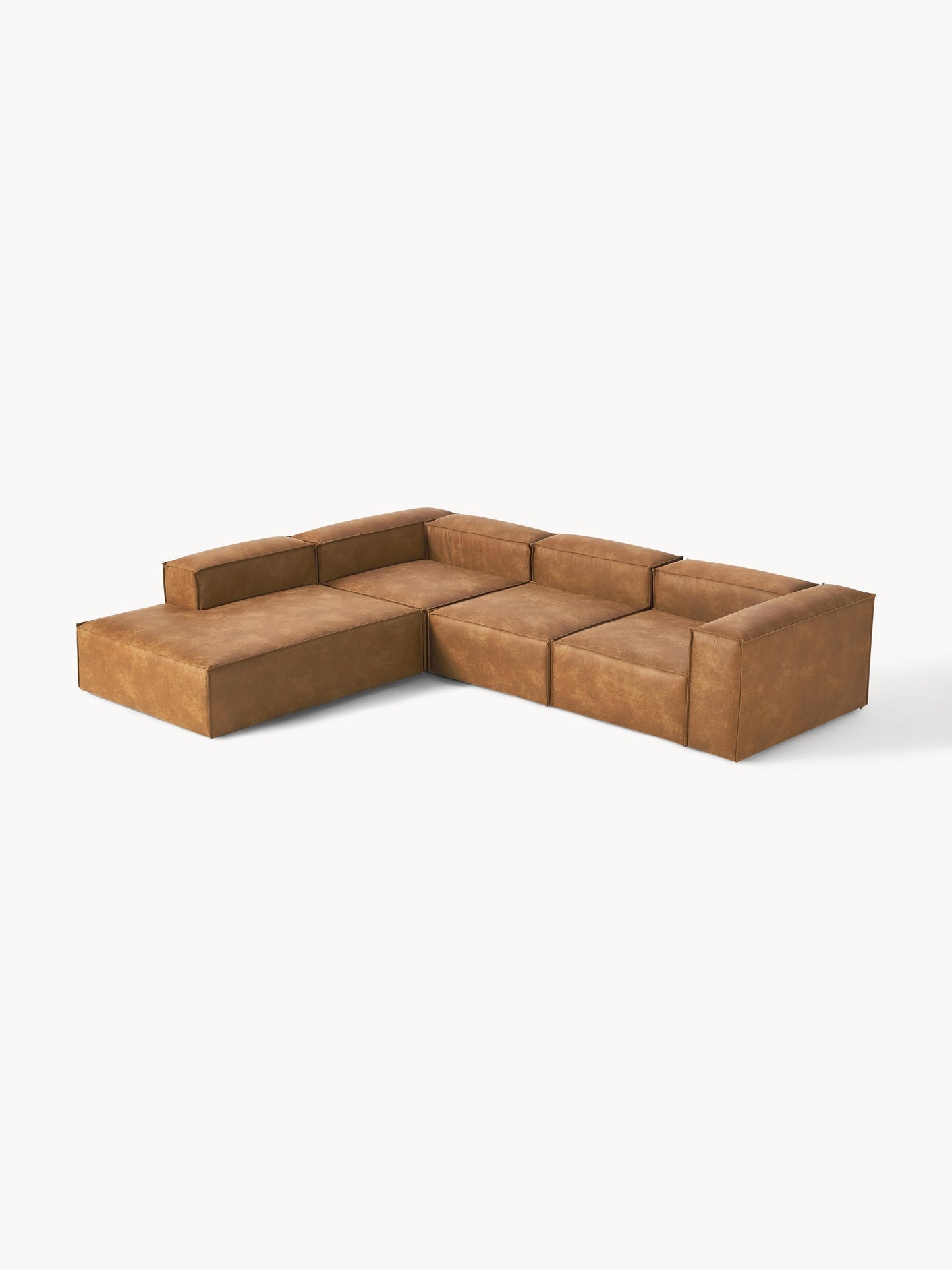 Lennon XL Modular Leather Corner Sofa, 4-Seater