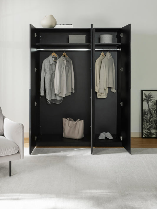 Leon Hinged-Door Wardrobe, Modular, 150 cm Wide, in Various Sizes