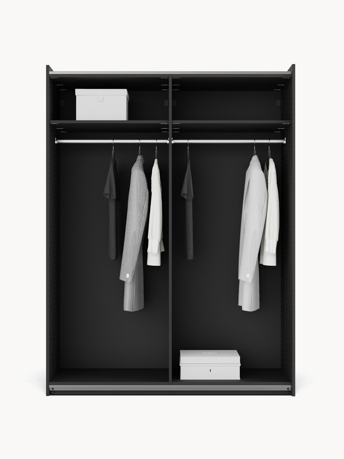 Leon Sliding-Door Wardrobe, Modular, 150 cm Wide, in Various Sizes