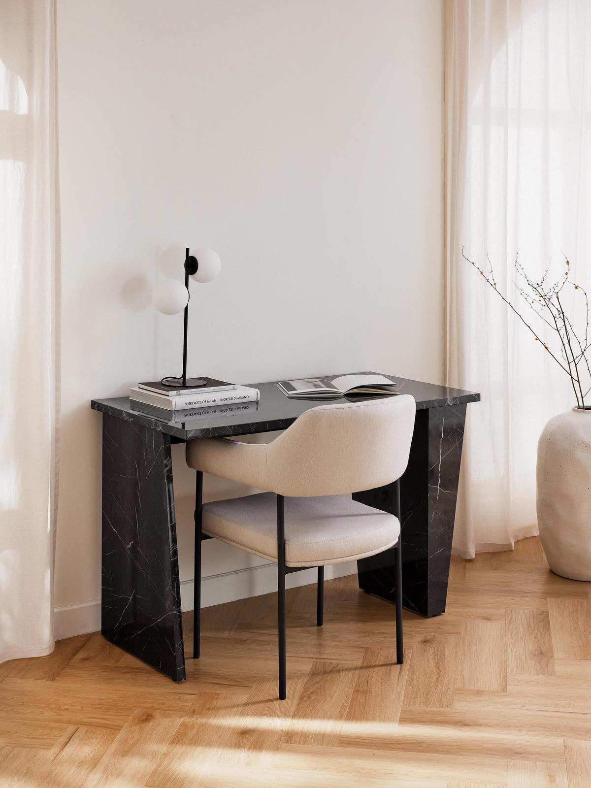 Liam Desk, Marble Look