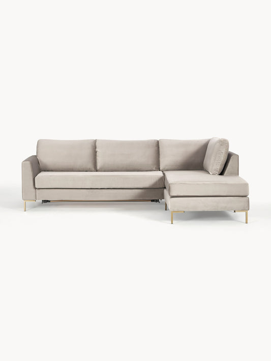 Luna Sofa Bed with Mattress, Velvet, 3-Seater