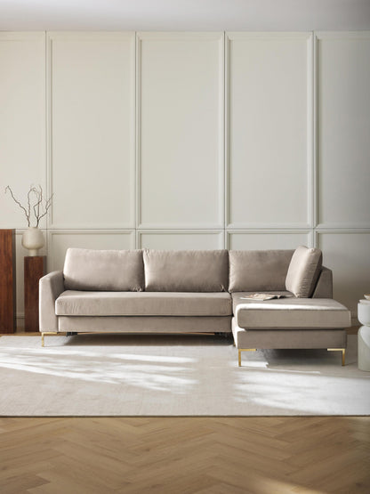 Luna Sofa Bed with Mattress, Velvet, 3-Seater