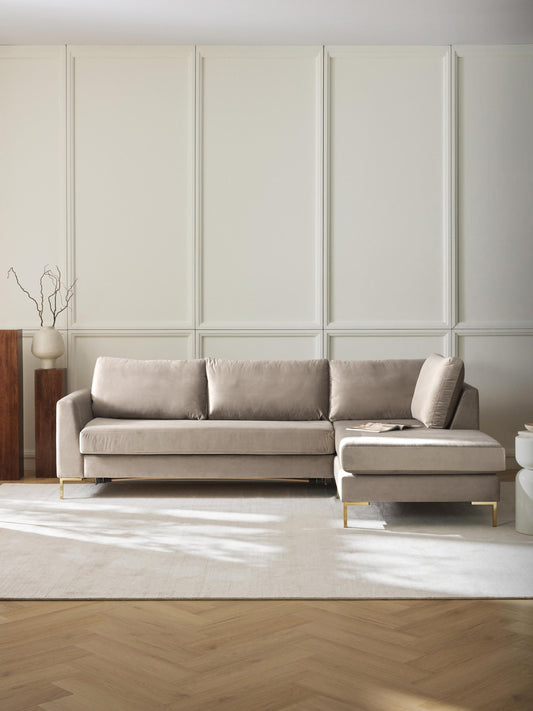 Luna Sofa Bed with Mattress, Velvet, 3-Seater