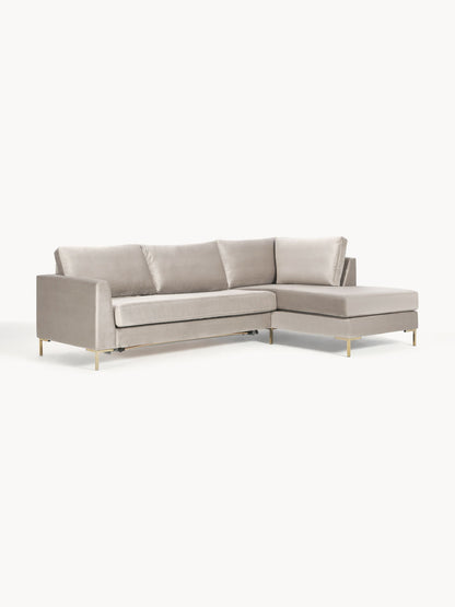 Luna Sofa Bed with Mattress, Velvet, 3-Seater