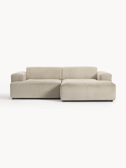 Melva Corner Sofa, Corduroy, 3-Seater