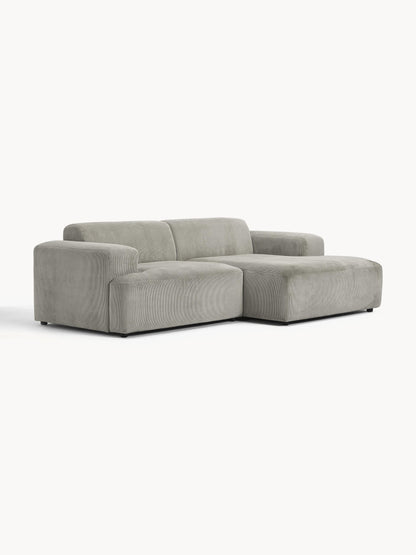 Melva Corner Sofa, Corduroy, 3-Seater