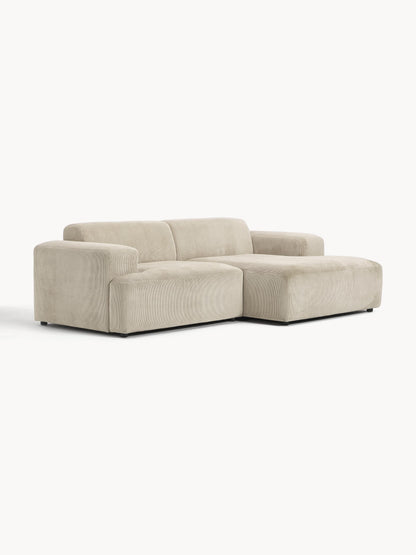 Melva Corner Sofa, Corduroy, 3-Seater