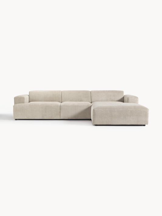Melva Corner Sofa, Corduroy, 4-Seater