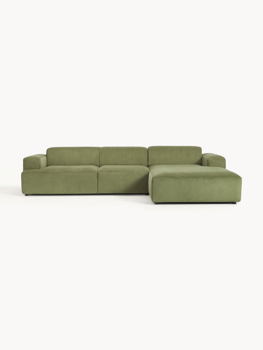 Melva Corner Sofa, Corduroy, 4-Seater