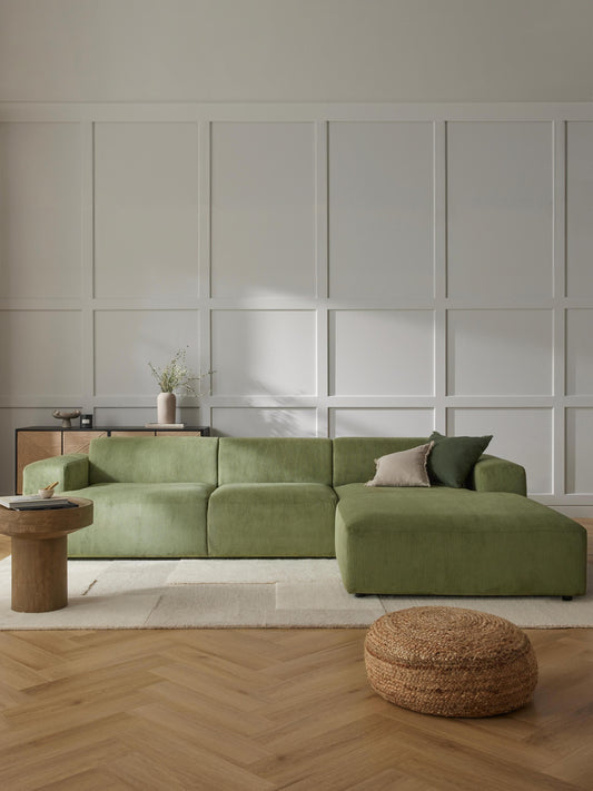 Melva Corner Sofa, Corduroy, 4-Seater