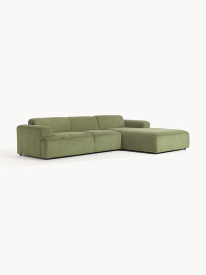 Melva Corner Sofa, Corduroy, 4-Seater
