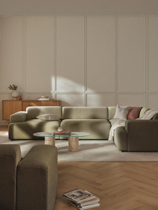 Melva Large Corner Sofa, 4-Seater