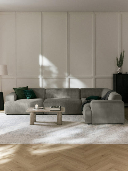 Melva Large Corner Sofa (4-Seater), Corduroy