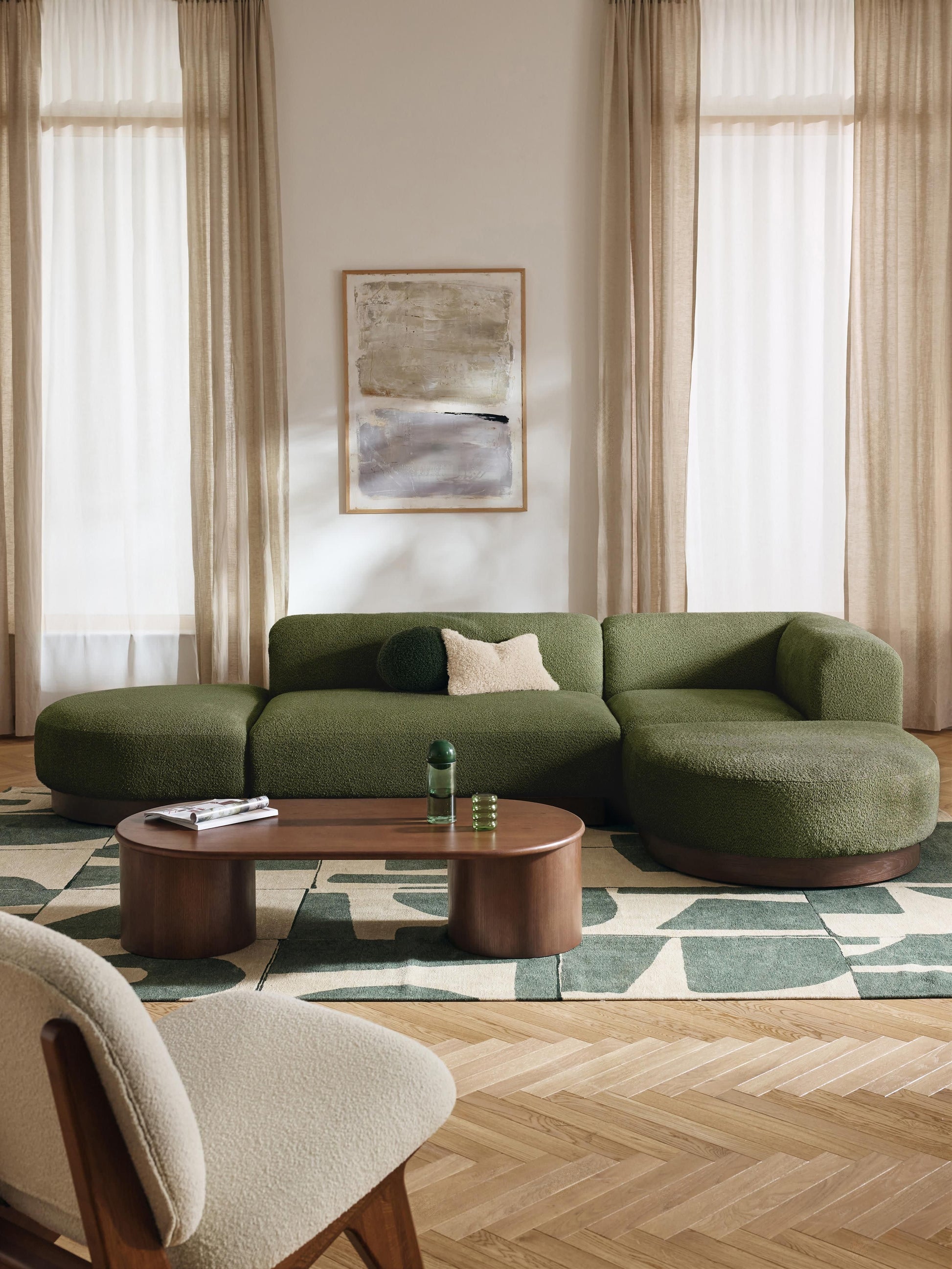Natalie Modular Teddy Bouclé Corner Sofa