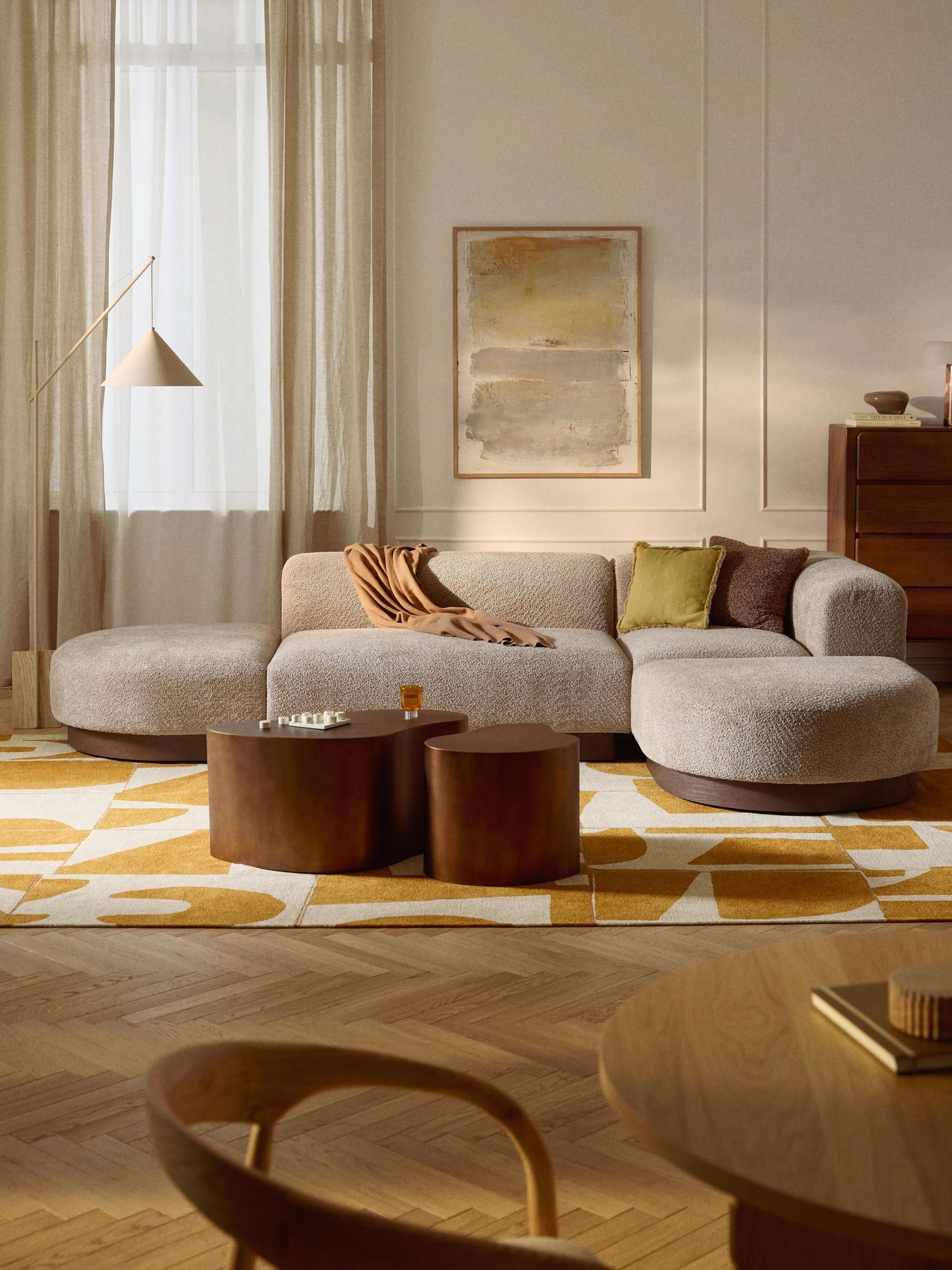 Natalie Modular Teddy Bouclé Corner Sofa
