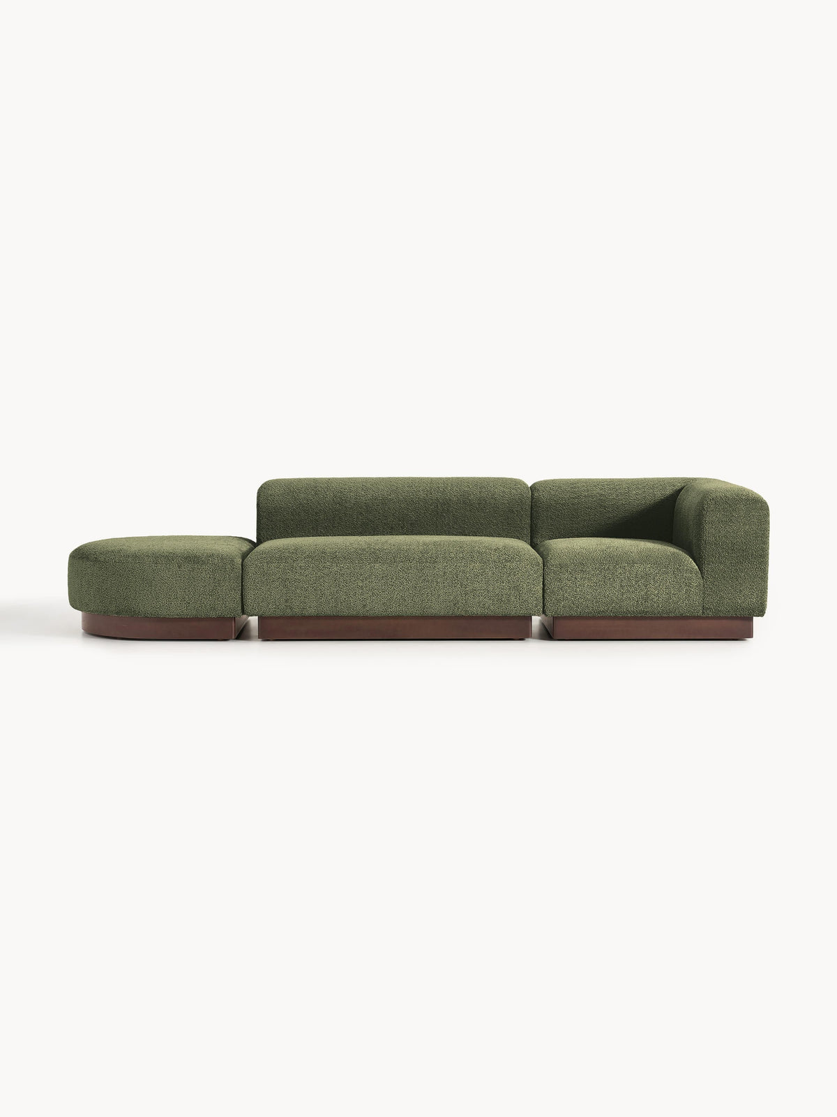 Natalie Modular Teddy Bouclé Ottoman with Stool (Left/Right)