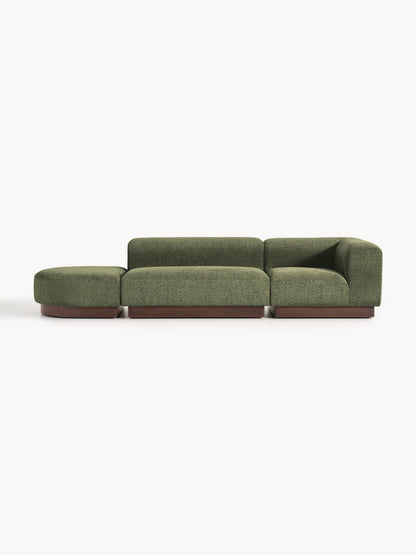Natalie Modular Teddy Bouclé Ottoman with Stool (Left/Right)