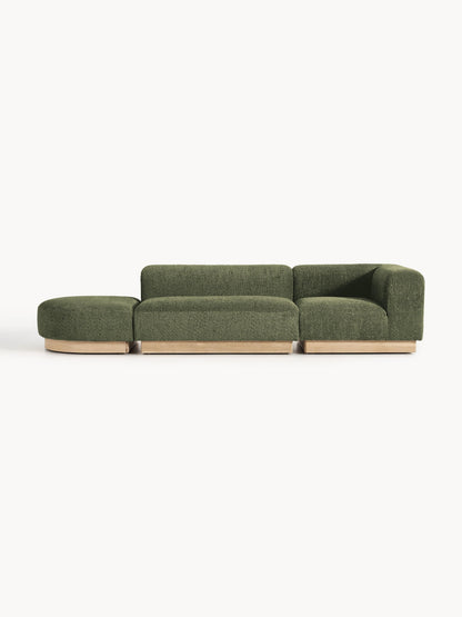 Natalie Modular Teddy Bouclé Ottoman with Stool (Left/Right)